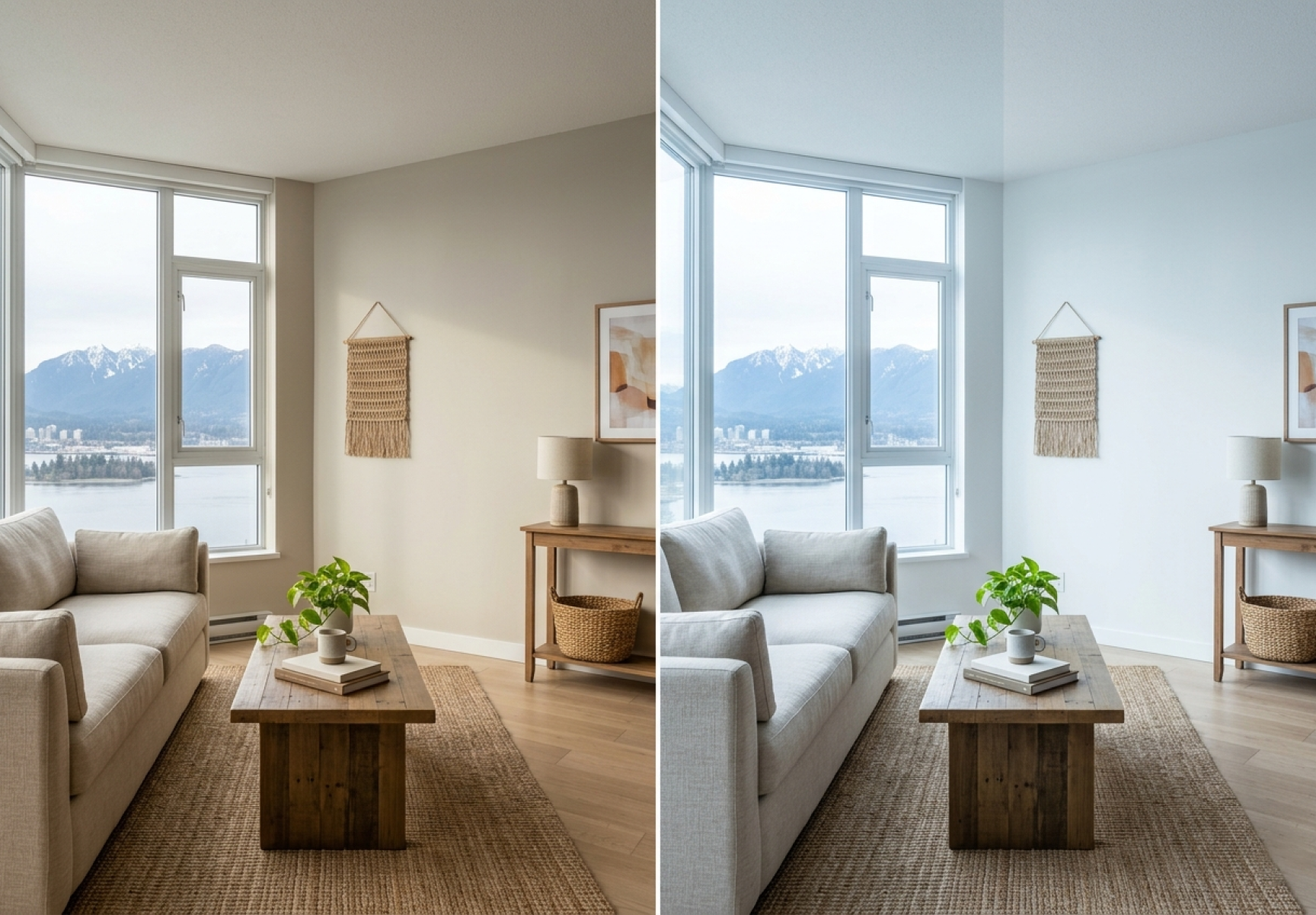 North-facing Toronto condo warm paint colour comparison 2026